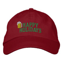 Bonnes fêtes chapeau brodé par bière