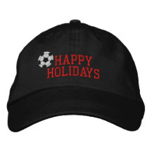 Bonnes fêtes chapeau brodé par football