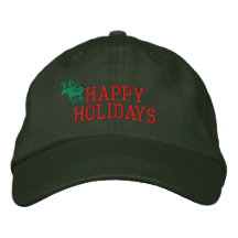 Bonnes fêtes chapeau brodé par grenouille