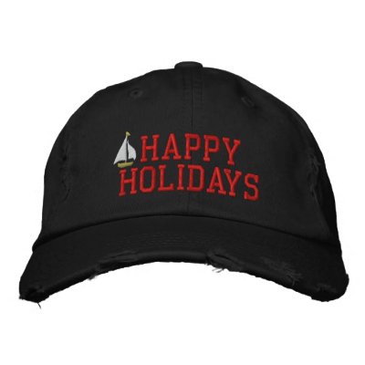 Bonnes fêtes chapeau brodé par voilier Bonnes fêtes chapeau brodé par voilier