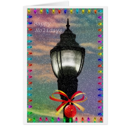 Bonnes fêtes lampadaire carte