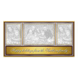 Bonnes fêtes or moderne élégant cartes avec photo