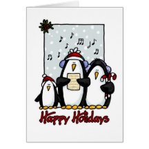bonnes fêtes pingouins carte de vœux