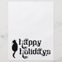 Bonnes fêtes silhouette de chat prospectus en couleur