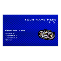 Boombox ; Bleu Cartes De Visite Personnelles