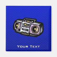 Boombox ; Bleu Magnets Pour Réfrigérateur