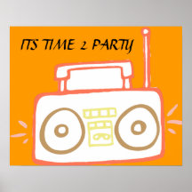 BOOMBOX INDIQUANT SA AFFICHE DE PARTIE DU TEMPS 2