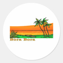 Bora Bora Autocollants Ronds