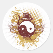 Bord urbain Yin Yang Autocollant Rond