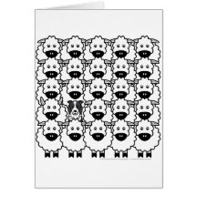 Border collie chez les moutons carte de vœux
