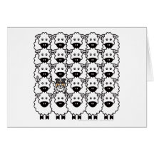 Border collie chez les moutons cartes de vœux