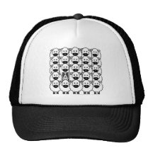 Border collie chez les moutons casquette