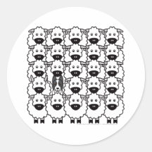 Border collie Lisse-Enduit chez les moutons Adhésifs Ronds