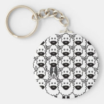 Border collie Lisse-Enduit chez les moutons Porte-clefs