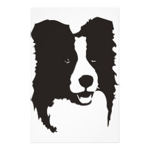 Border collie motifs pour papier à lettre