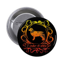 Border collie patiné chic badge