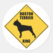 Boston Terrier croisant le signe (XING) Adhésifs