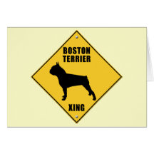 Boston Terrier croisant le signe (XING) Carte De Vœux