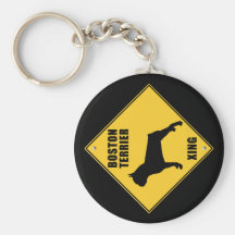 Boston Terrier croisant le signe (XING) Porte-clef