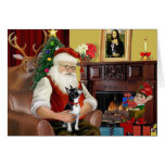 Boston Terrier de Père Noël Carte
