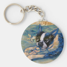 Boston Terrier happiness tribute Key Chain