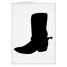 Botte de cowboy noire avec des dents carte de vœux