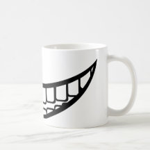 Bouche de sourire tasse à café