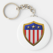 Bouclier de drapeau américain porte-clefs