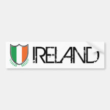 Bouclier de drapeau de l'Irlande avec l'adhésif po Adhésifs Pour Voiture