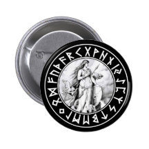 Bouclier de Freya Rune sur le noir Pin's