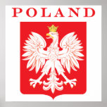 Bouclier de rouge de la Pologne Eagle Affiches