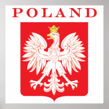Bouclier de rouge de la Pologne Eagle Affiches