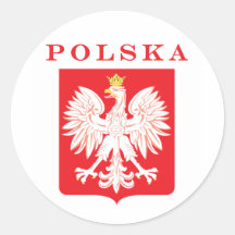 Bouclier de rouge de Polska Eagle Autocollant Rond