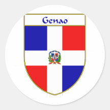 Bouclier dominicain de drapeau de Genao Adhésifs Ronds