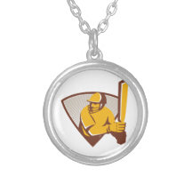 Bouclier d'ouate en feuille de batteur de cricket  pendentif