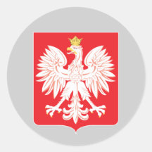 Bouclier polonais de rouge d'Eagle Adhésif Rond