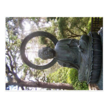 Bouddha dans le jardin de thé japonais cartes postales
