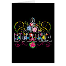 Bouddha en fleurs carte de vœux
