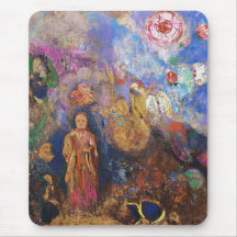 Bouddha et la fleur par Odilon Redon Tapis De Souris