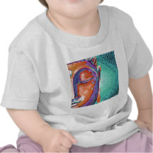 Bouddha font face à la couleur bronzage t-shirt