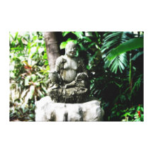 Bouddha riant thaïlandais dans la toile de jardin impressions sur toile