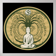 Bouddha sous l'arbre de Bodhi Affiches