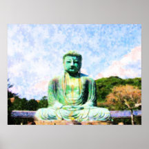 Bouddha tranquille affiche