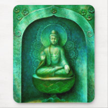 Bouddha vert tapis de souris
