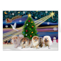 Bouffes de bouffe magiques de Noël (quatre) Cartes De Vœux