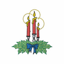 Bougies avec le houx polos brodés
