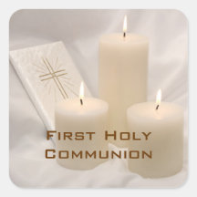 Bougies et sainte communion de livre de prière pre autocollants