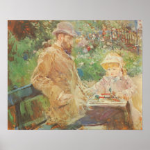 Bougival - Morisot-Eugène Manet et sa fille Affiche