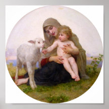 Bouguereau - La Vierge un L'Agneau Affiches