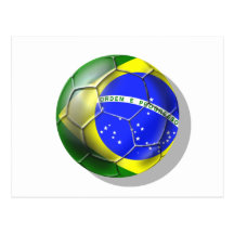 Boule brésilienne de drapeau du football de samba  cartes postales